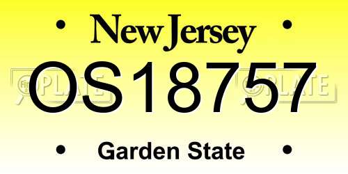 OS18757 New Jersey License Plate