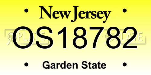 OS18782 New Jersey License Plate
