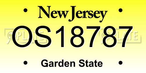 OS18787 New Jersey License Plate