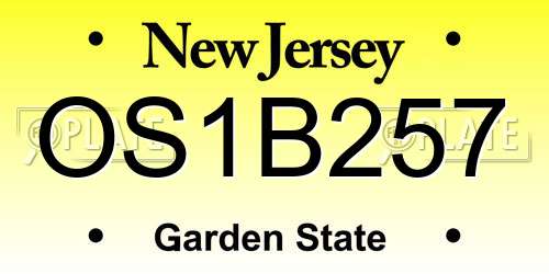 OS1B257 New Jersey License Plate