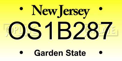 OS1B287 New Jersey License Plate