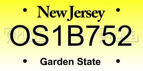 OS1B752 New Jersey License Plate