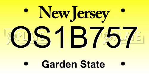 OS1B757 New Jersey License Plate