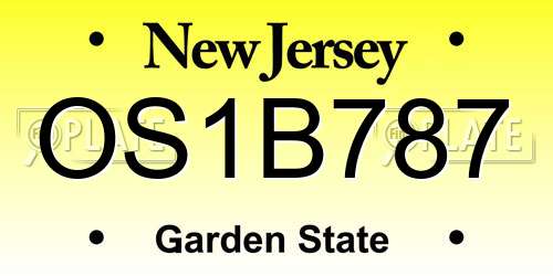 OS1B787 New Jersey License Plate
