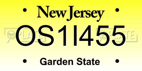 OS1I455 New Jersey License Plate