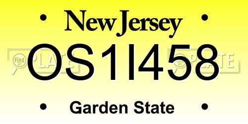 OS1I458 New Jersey License Plate