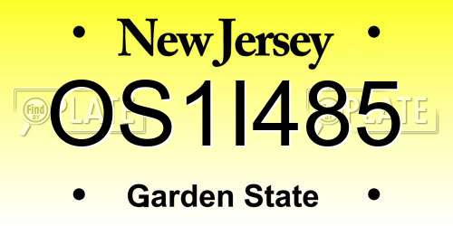 OS1I485 New Jersey License Plate