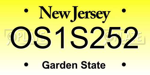 OS1S252 New Jersey License Plate