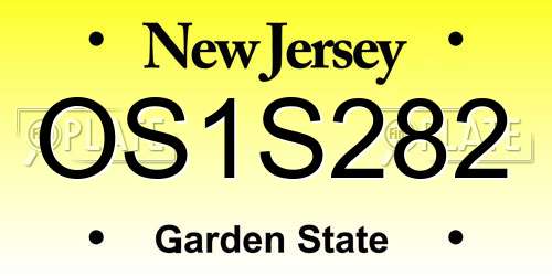 OS1S282 New Jersey License Plate