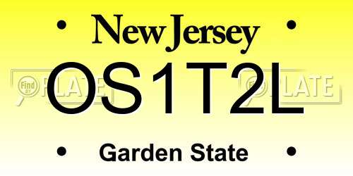 OS1T2L New Jersey License Plate
