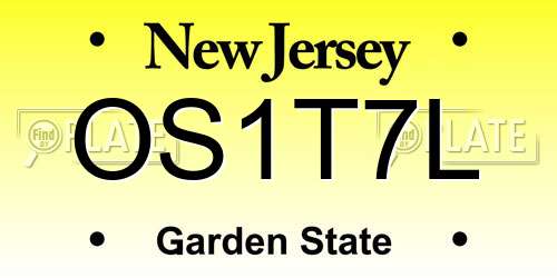 OS1T7L New Jersey License Plate