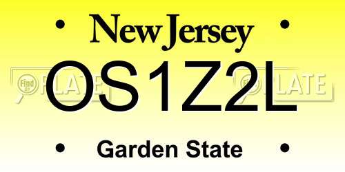 OS1Z2L New Jersey License Plate
