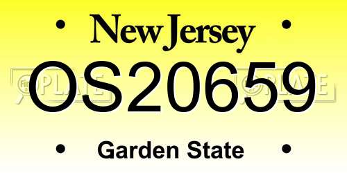 OS20659 New Jersey License Plate