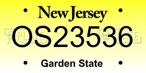 OS23536 New Jersey License Plate