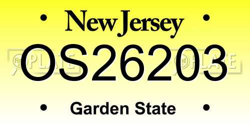 OS26203 New Jersey License Plate