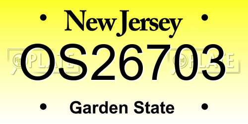 OS26703 New Jersey License Plate