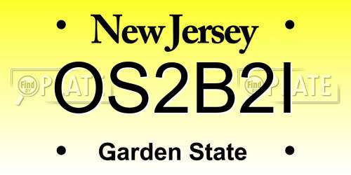 OS2B2I New Jersey License Plate