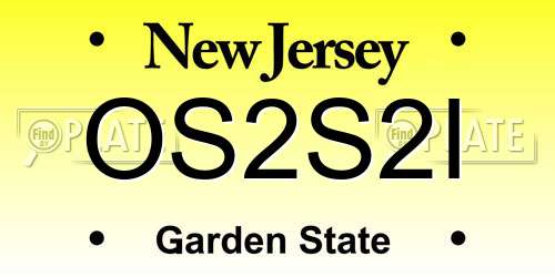 OS2S2I New Jersey License Plate