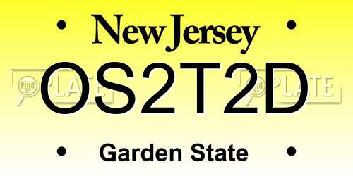 OS2T2D New Jersey License Plate