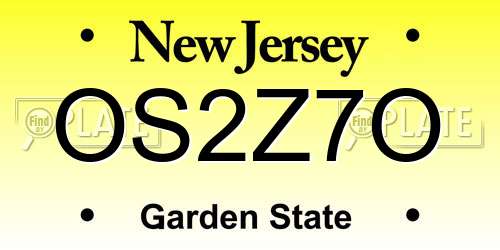 OS2Z7O New Jersey License Plate