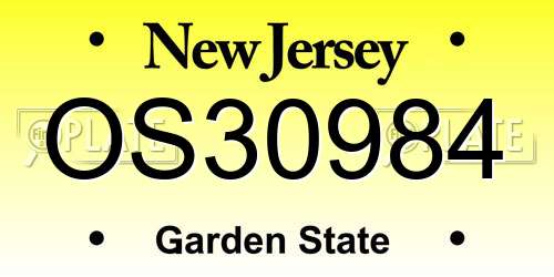 OS30984 New Jersey License Plate