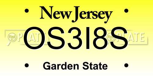 OS3I8S New Jersey License Plate