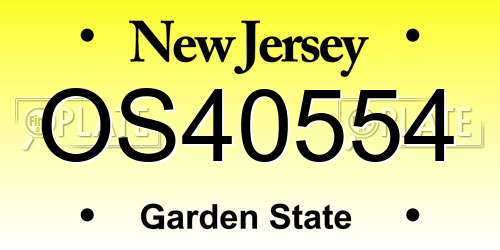 OS40554 New Jersey License Plate