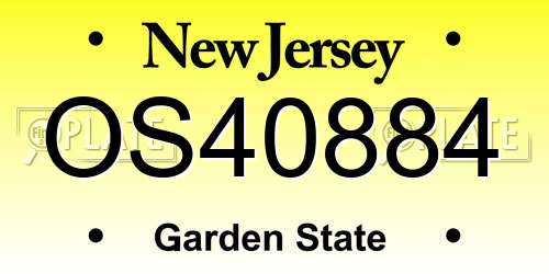 OS40884 New Jersey License Plate