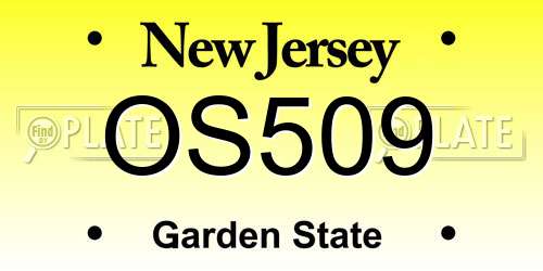 OS509 New Jersey License Plate