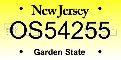 OS54255 New Jersey License Plate