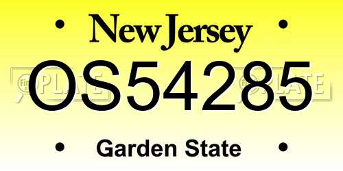OS54285 New Jersey License Plate