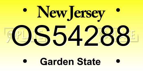 OS54288 New Jersey License Plate