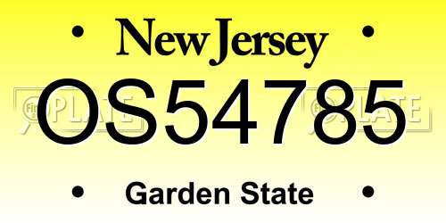 OS54785 New Jersey License Plate