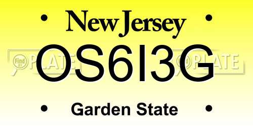 OS6I3G New Jersey License Plate