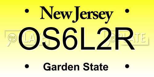 OS6L2R New Jersey License Plate