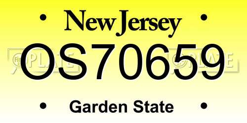 OS70659 New Jersey License Plate