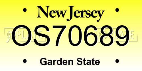 OS70689 New Jersey License Plate