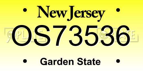 OS73536 New Jersey License Plate