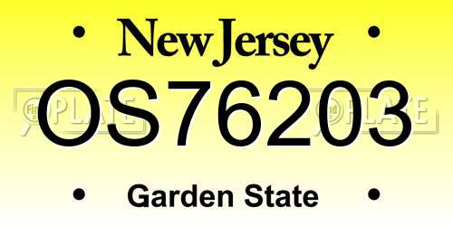 OS76203 New Jersey License Plate