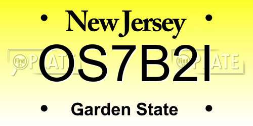 OS7B2I New Jersey License Plate