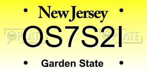OS7S2I New Jersey License Plate