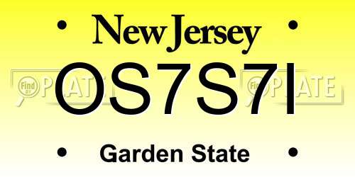 OS7S7I New Jersey License Plate