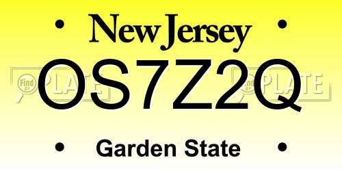 OS7Z2Q New Jersey License Plate