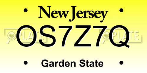 OS7Z7Q New Jersey License Plate