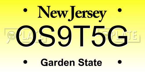 OS9T5G New Jersey License Plate