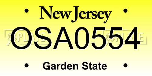 OSA0554 New Jersey License Plate