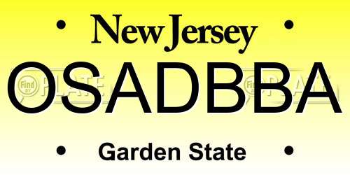 OSADBBA New Jersey License Plate