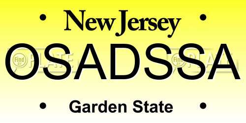 OSADSSA New Jersey License Plate