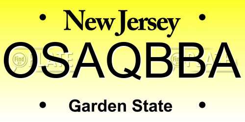 OSAQBBA New Jersey License Plate