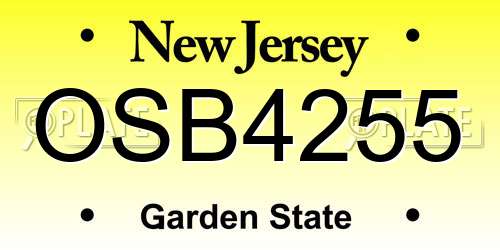 OSB4255 New Jersey License Plate